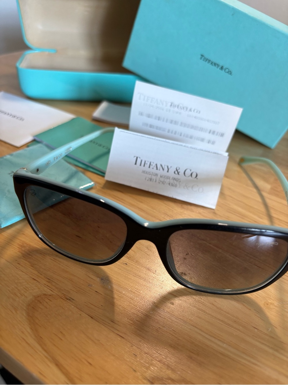 Tiffany & Co. 2tone Sunglasses in Black and Tiffany Blue TF 4083 8163/30 56-18